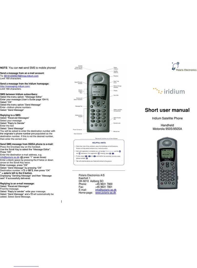 Iridium 9505 Short user manual