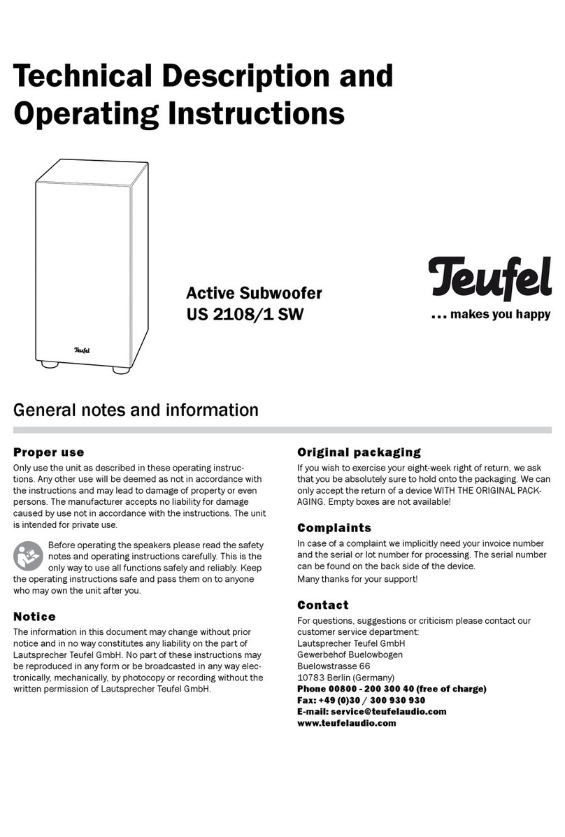 Teufel US 2108/1 SW Technical description and operating instructions