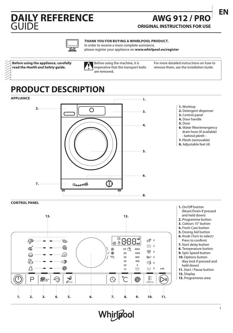 Whirlpool AWG912/PRO Original instructions for use Whirlpool AWG912/PRO Original instructions for use