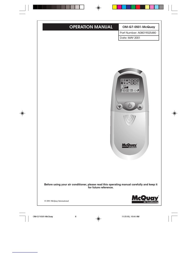 McQuay A08019025480 Operation manual