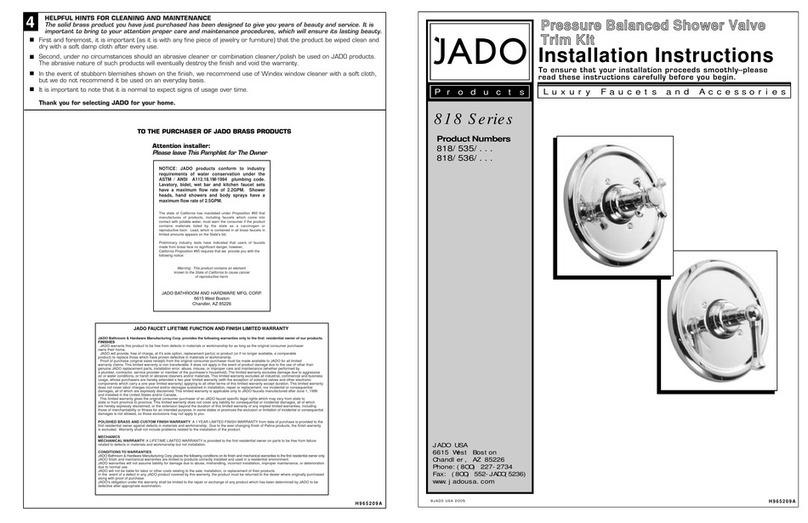 JADO 818/535 Series installation instructions