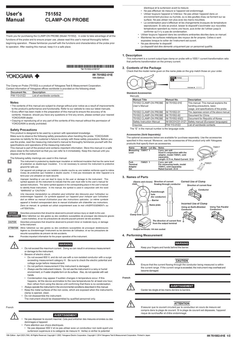 YOKOGAWA 751552 User manual