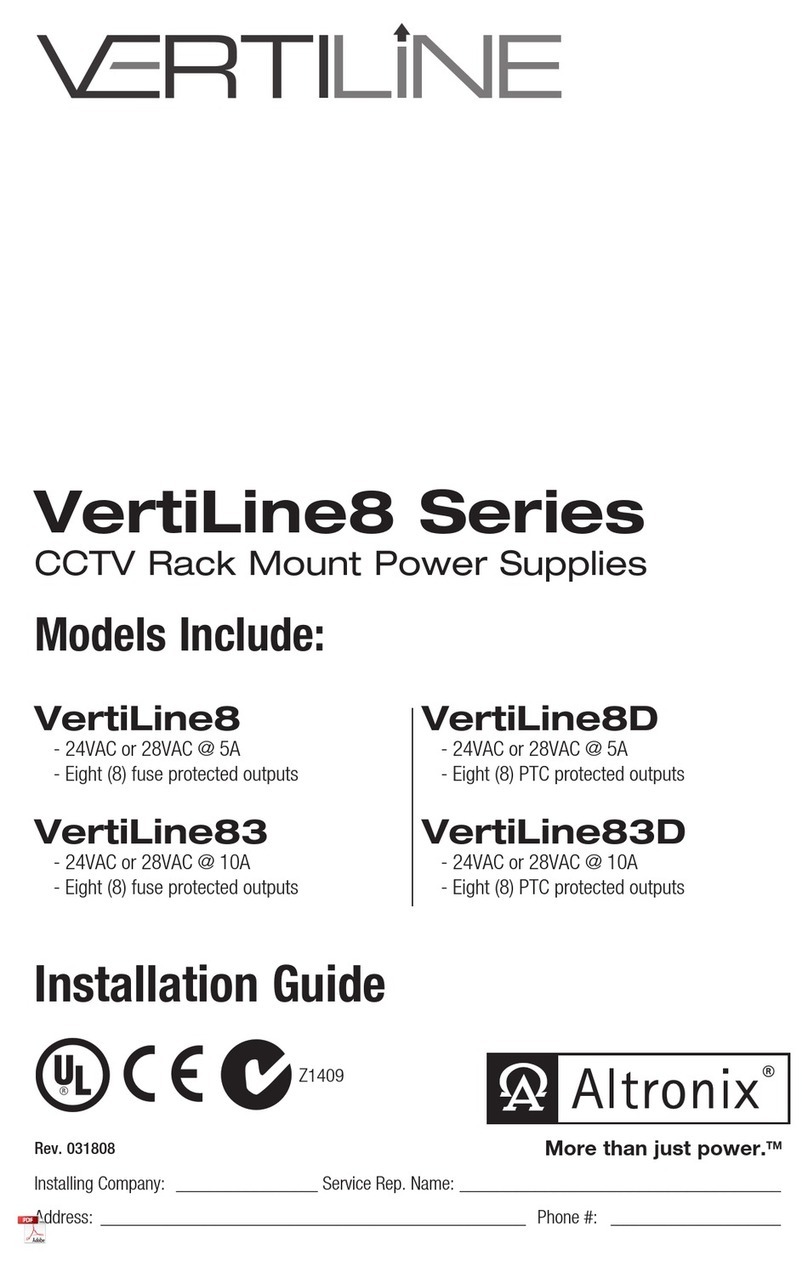Altronix VertiLine8 Series User manual Altronix VertiLine8 Series User manual