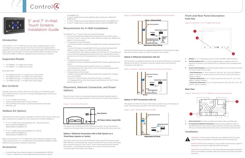 Contro l4 C4-TSWMC5-EG-WH User manual