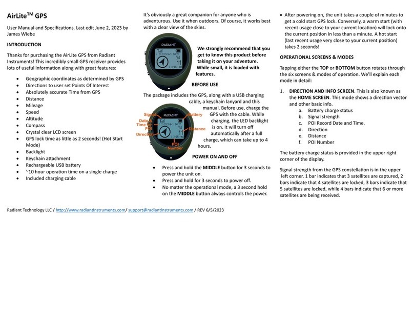 Radiant AirLite GPS User manual and specifications