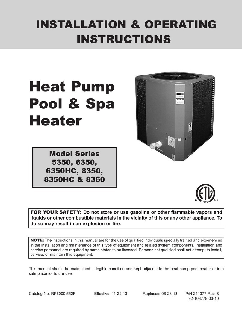 Raypak 6350 Series Installation & operating instructions
