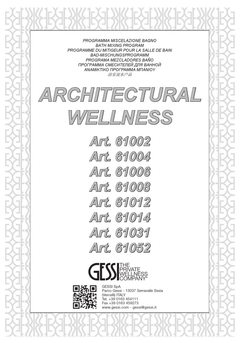 Gessi ARCHITECTURAL WELLNESS 61031 manual Gessi ARCHITECTURAL WELLNESS 61031 manual