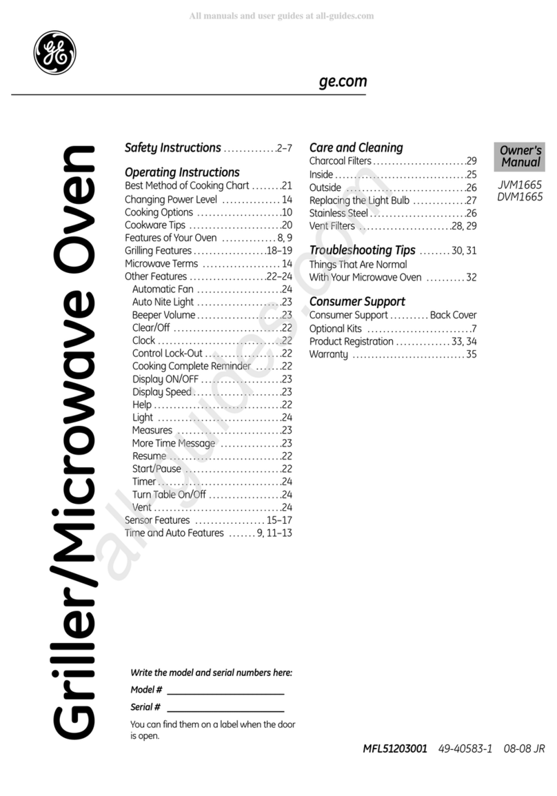 GE JMV1665 User manual