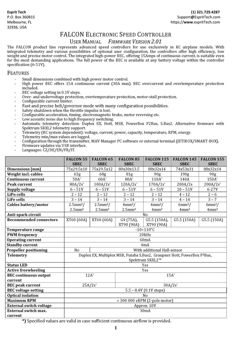 Esprit Tech FALCON 55 SBEC User manual