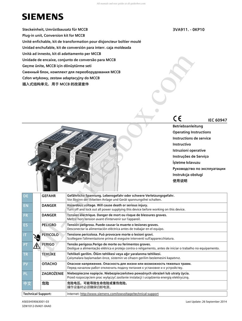 Siemens 3VA911 0KPIO Series User manual