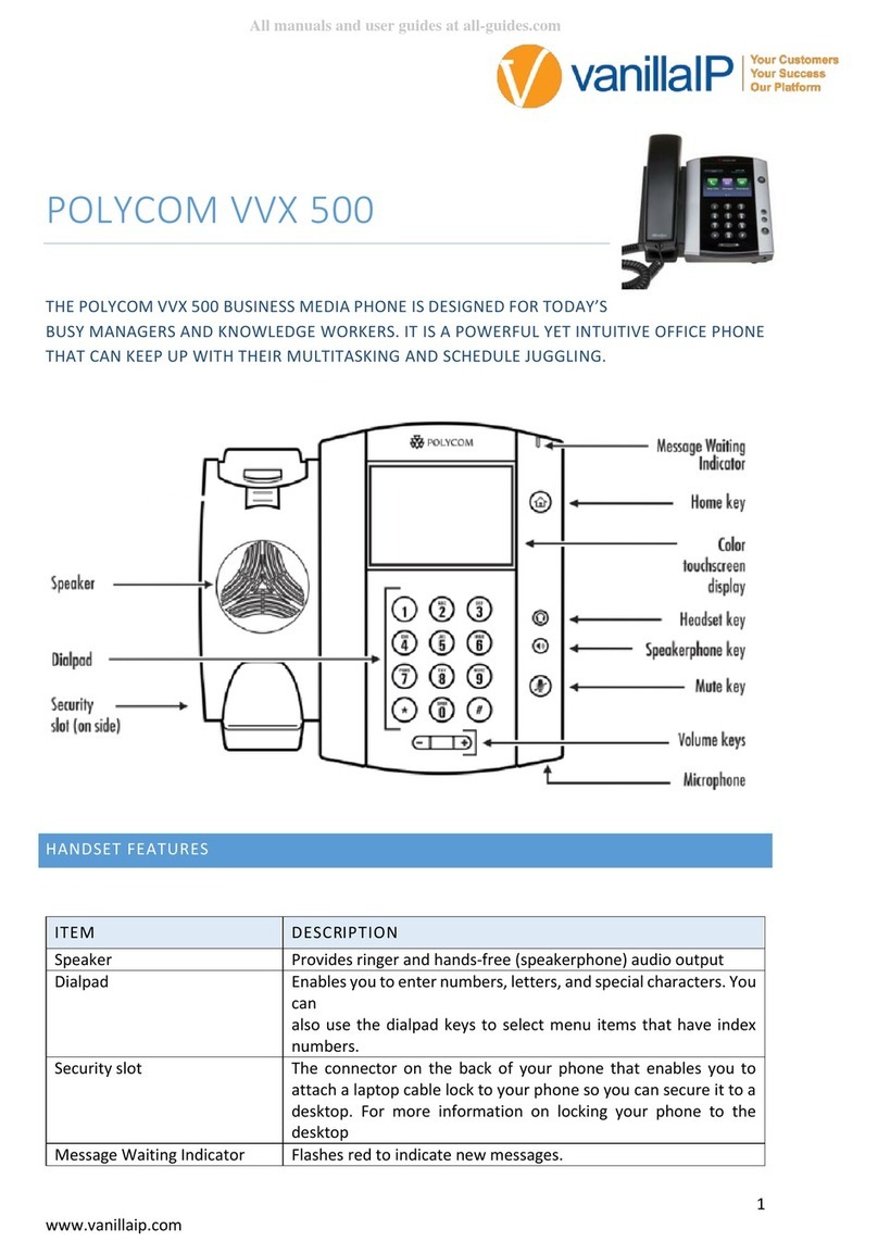 Polycom VVX 500 manual