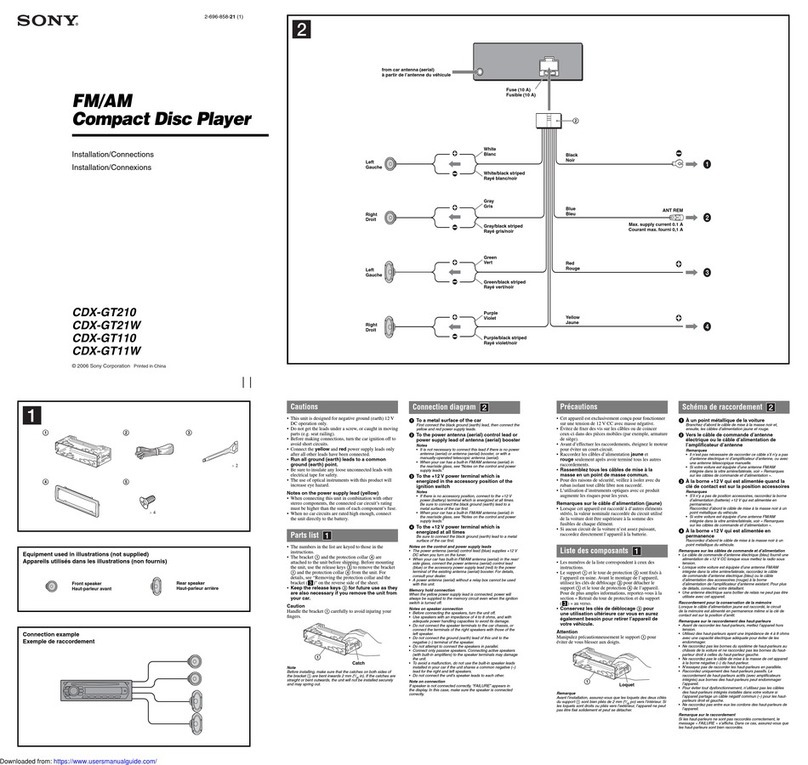 Sony CDX CDX-GT210 Product guide Sony CDX CDX-GT210 Product guide