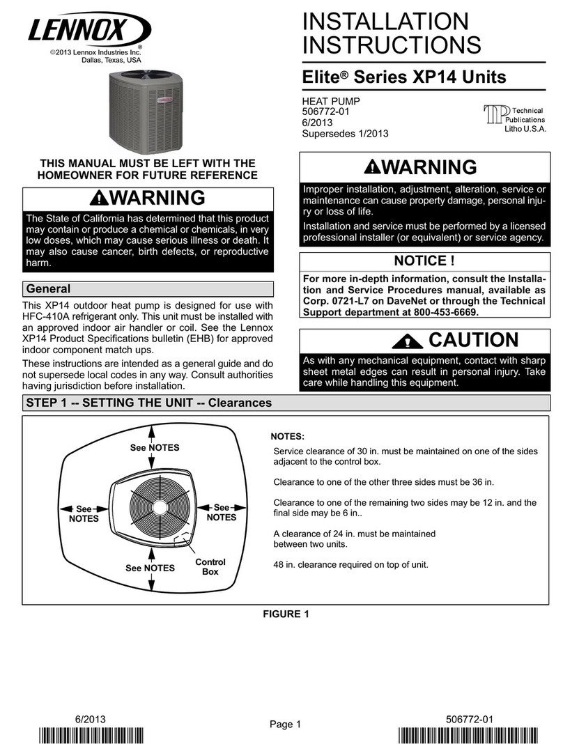 Lennox Elite series User manual Lennox Elite series User manual