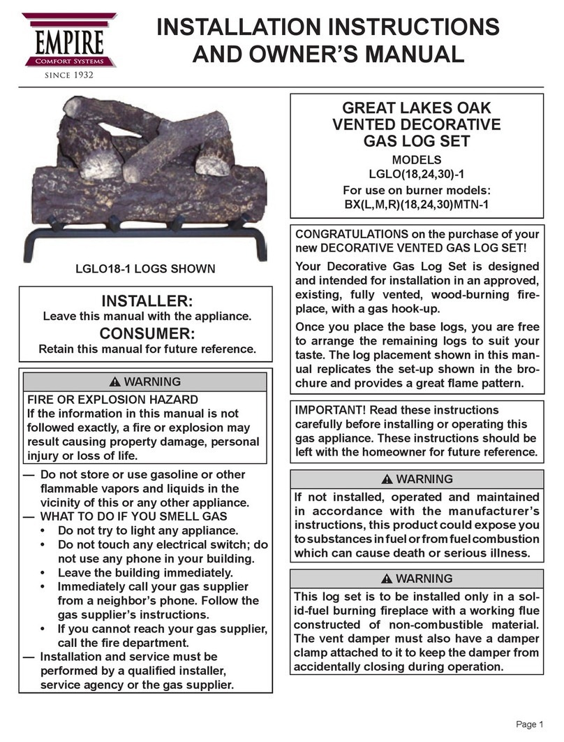 Empire LGLO18-1 Installation instructions and owner's manual