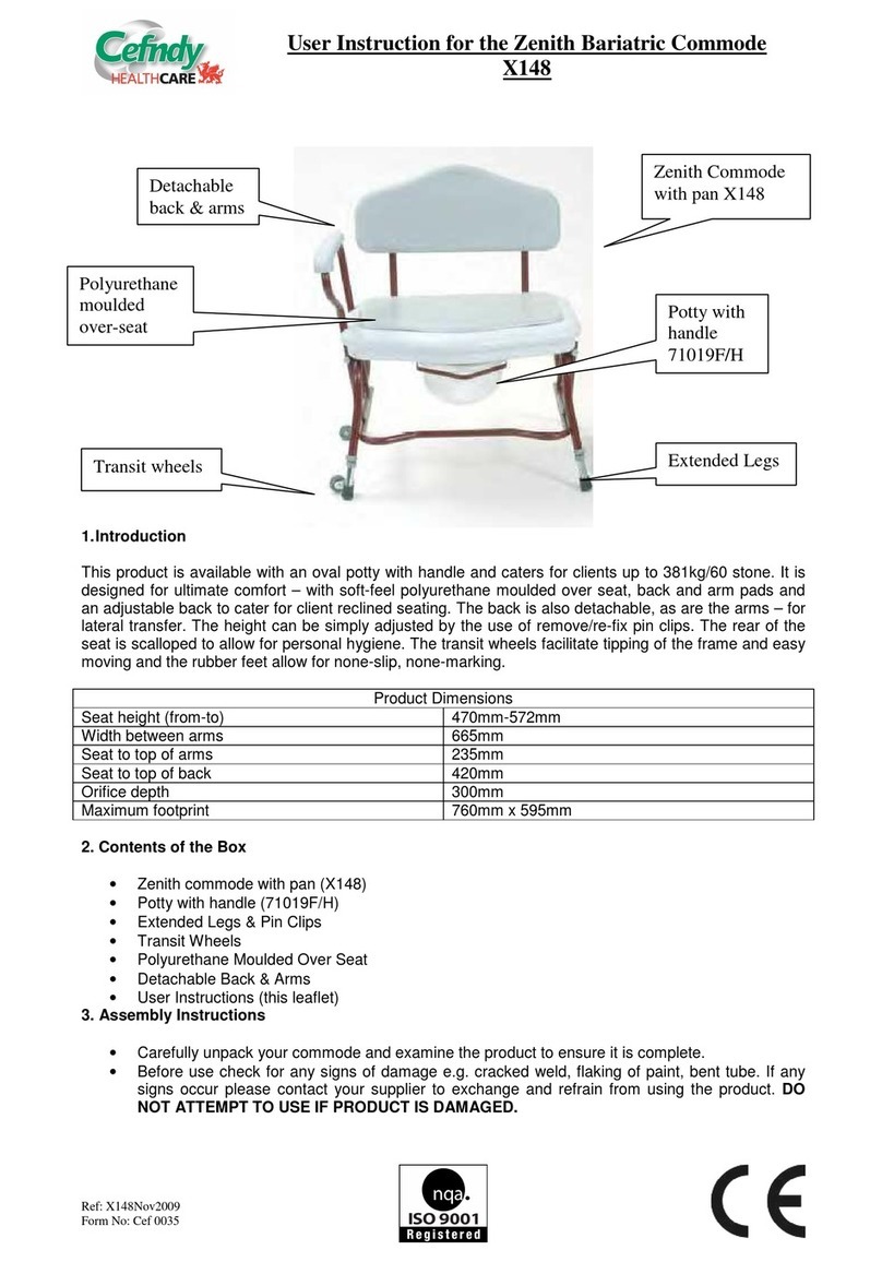 Cefndy Zenith Bariatric Commode X148 User instruction