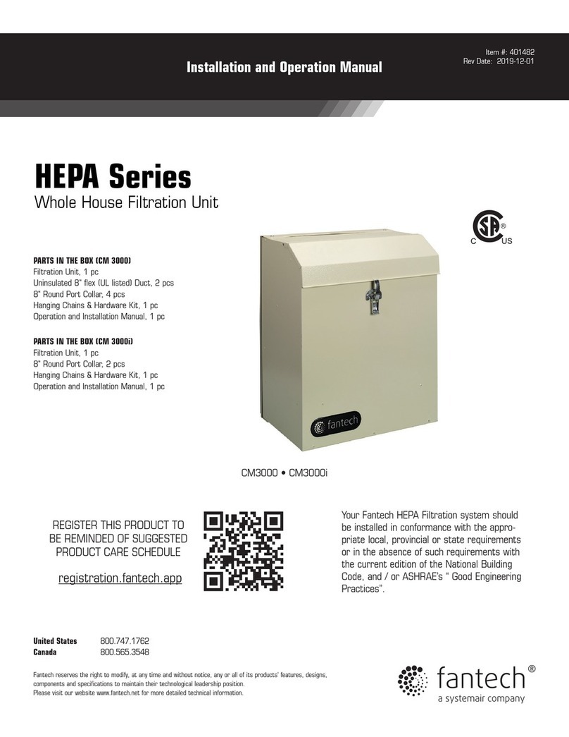 System air Fantech HEPA Series Installation and operation manual