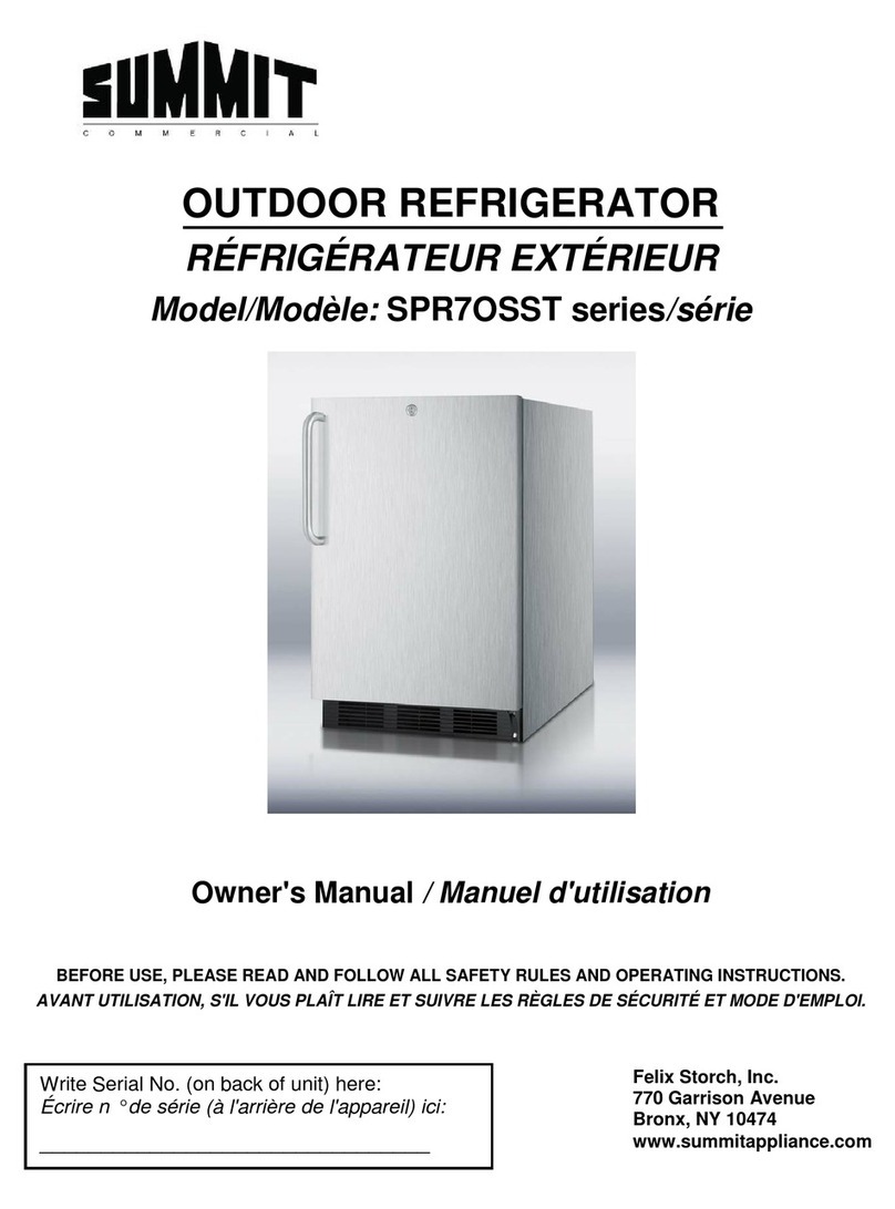Summit SPR7OSST Series owner's manual