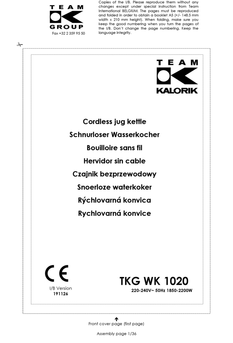 Team Kalorik TKG WK 1020 operating instructions