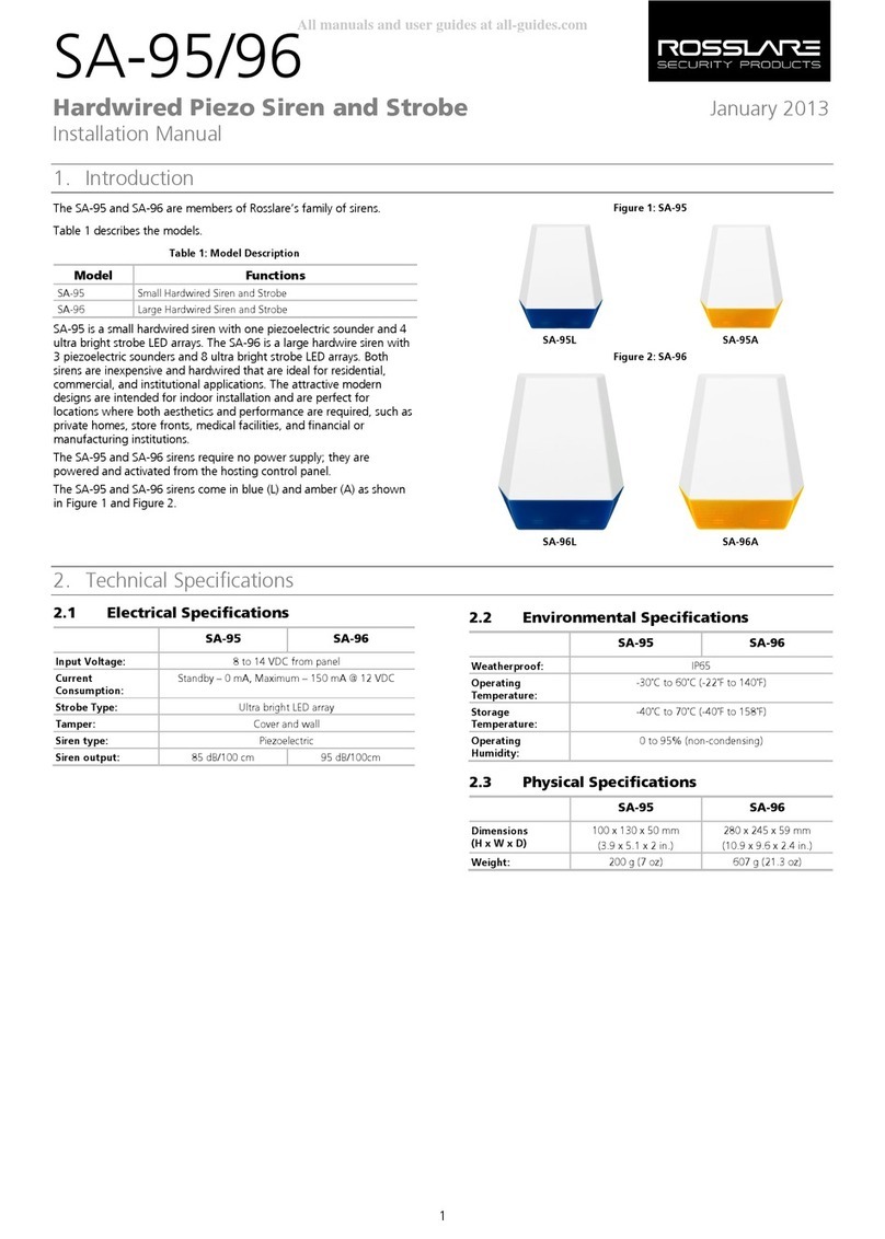 Rosslare SA-95 instruction manual