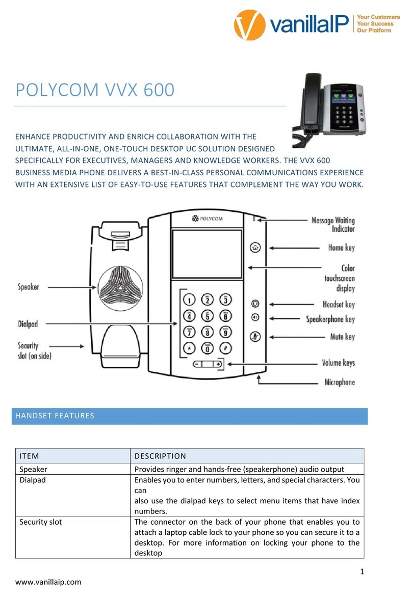 Polycom VVX 600 series User manual