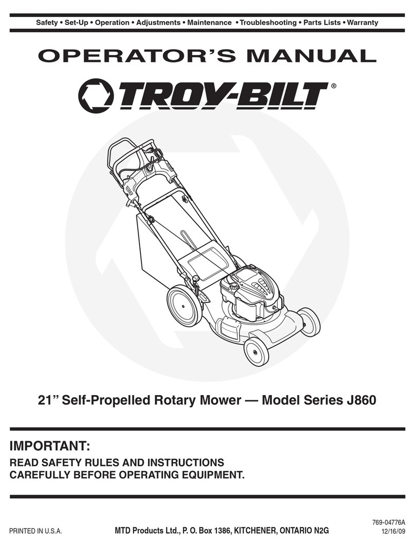 Troy-Bilt J860 Series User manual