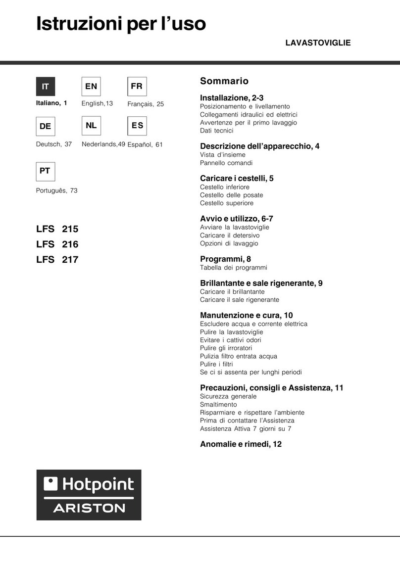 Hotpoint Ariston LFS 215 User manual