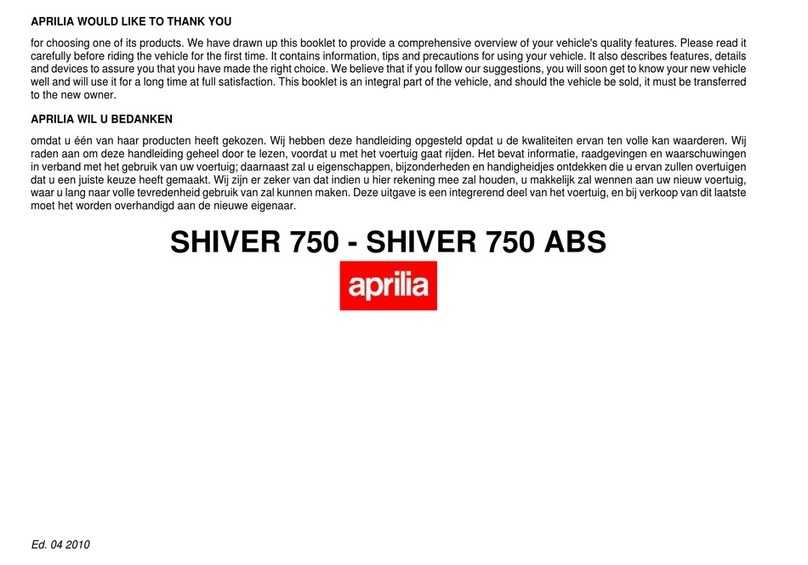 APRILIA SHIVER 750 ABS 2010 manual