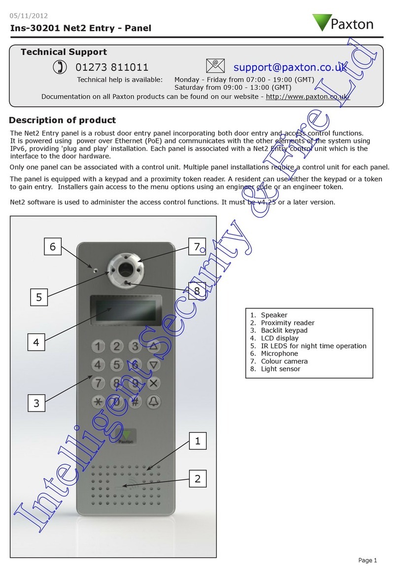Paxton Ins-30201 User manual Paxton Ins-30201 User manual