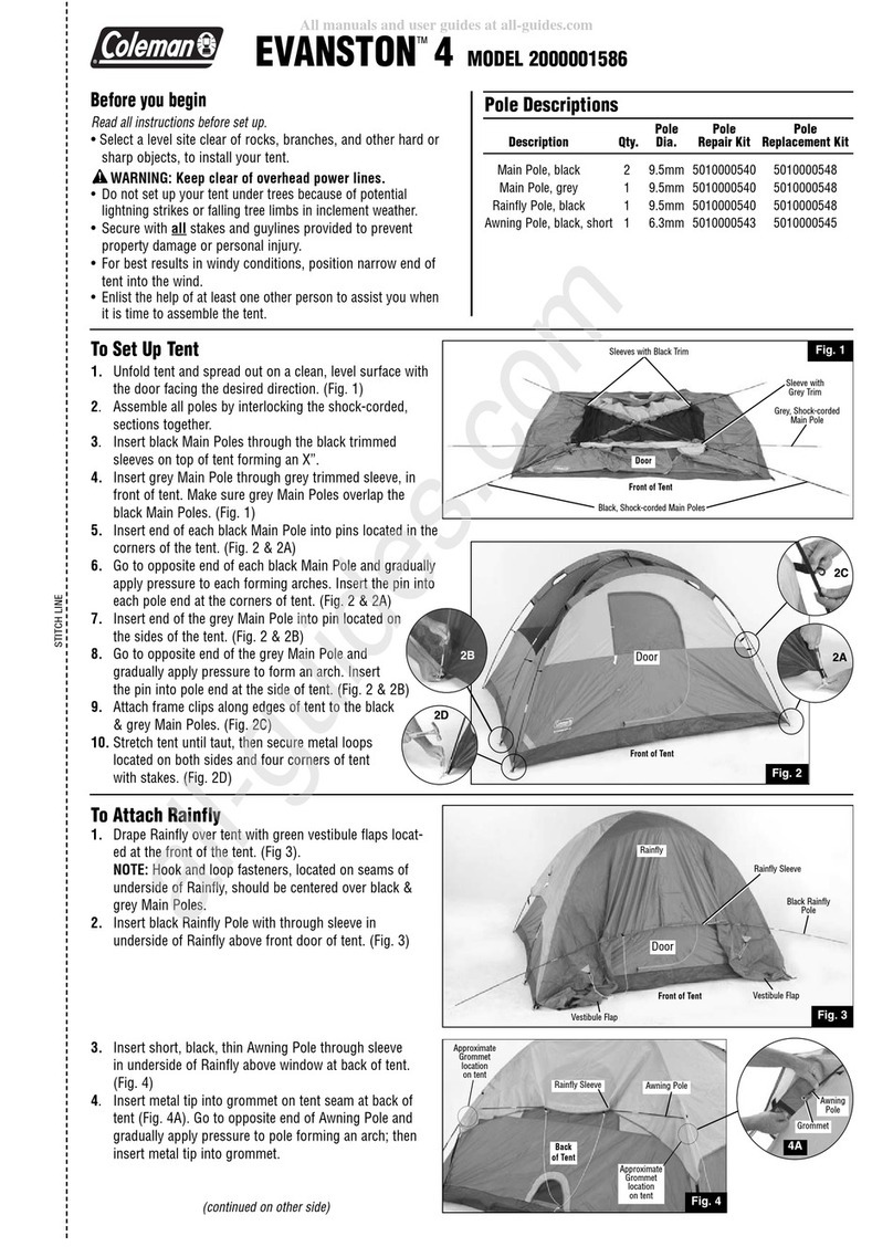 Coleman EVANSTON 4 User manual