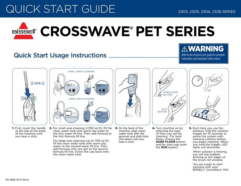 Bissell CROSSWAVE PET 2306 Series quick start guide