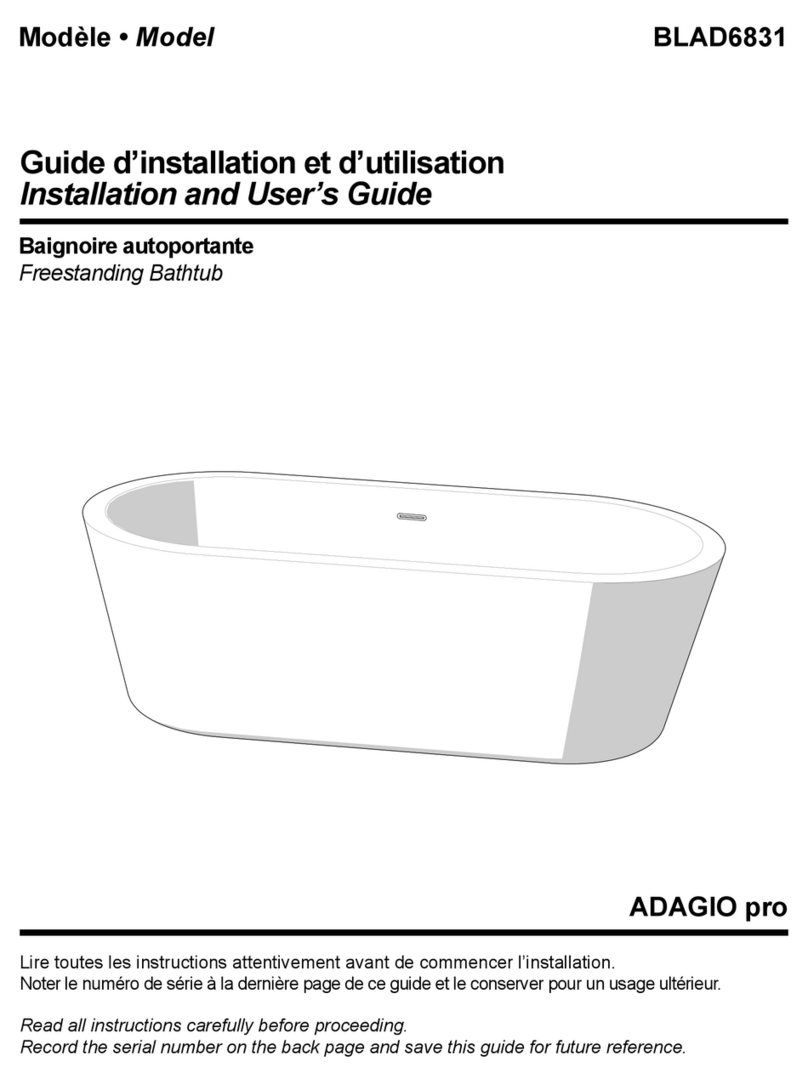 Fleurco ADAGIO pro BLAD6831 Installation and user guide