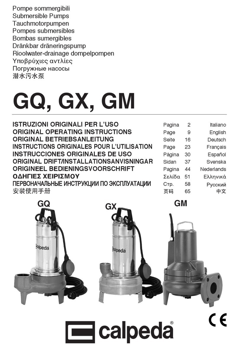 Calpeda GM Series operating instructions