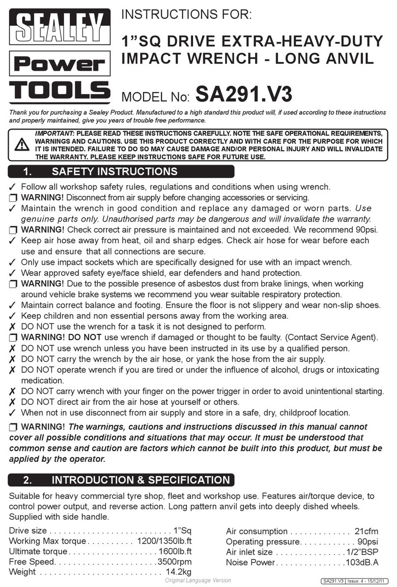 Sealey SA291 instructions