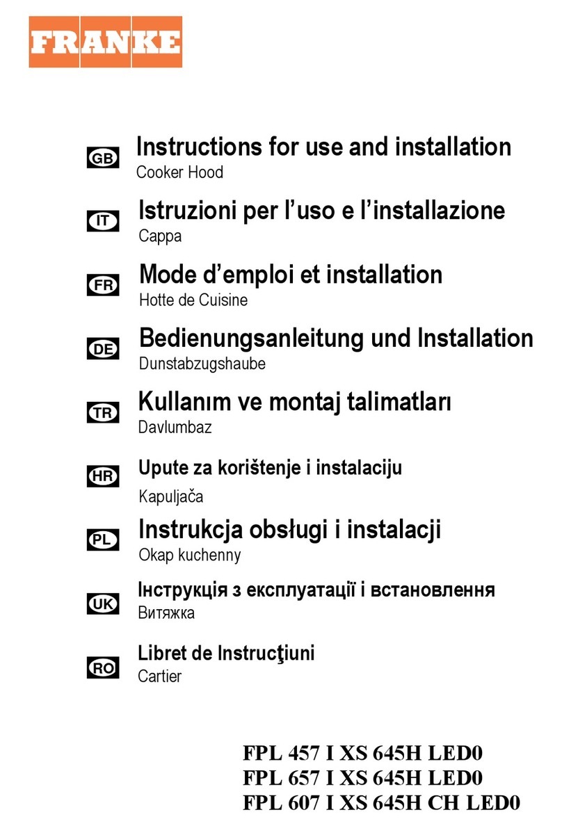 Franke FPL 457 I XS 645H LED0 Operation manual