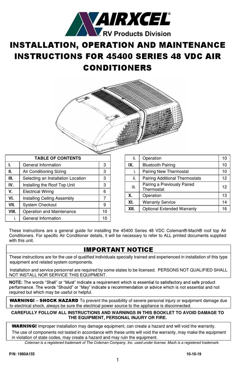 Airxcel 45400 Series User manual