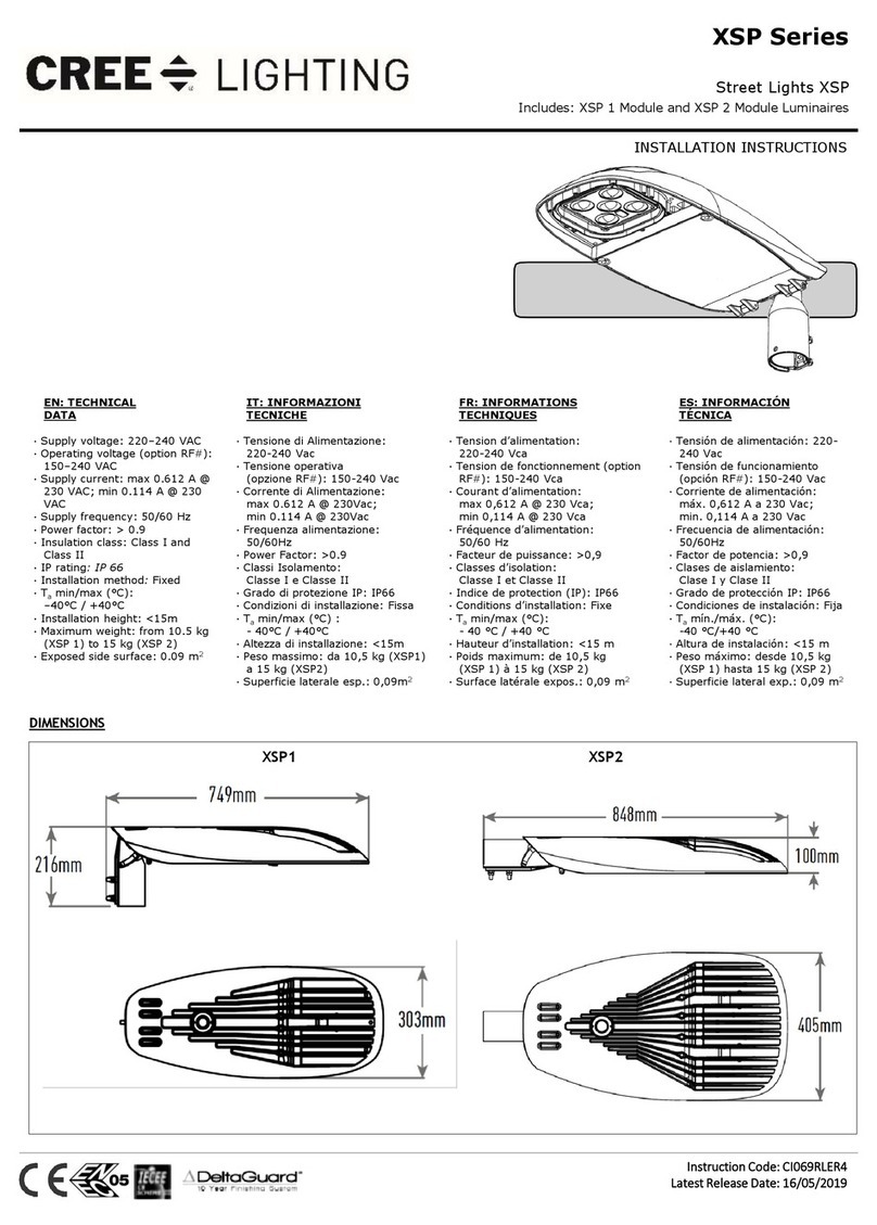 CREE LIGHTING XSP Series installation instructions