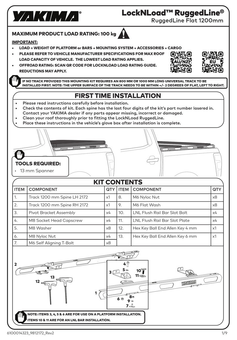 Yakima LockNLoad RuggedLine Flat 1200mm quick start guide