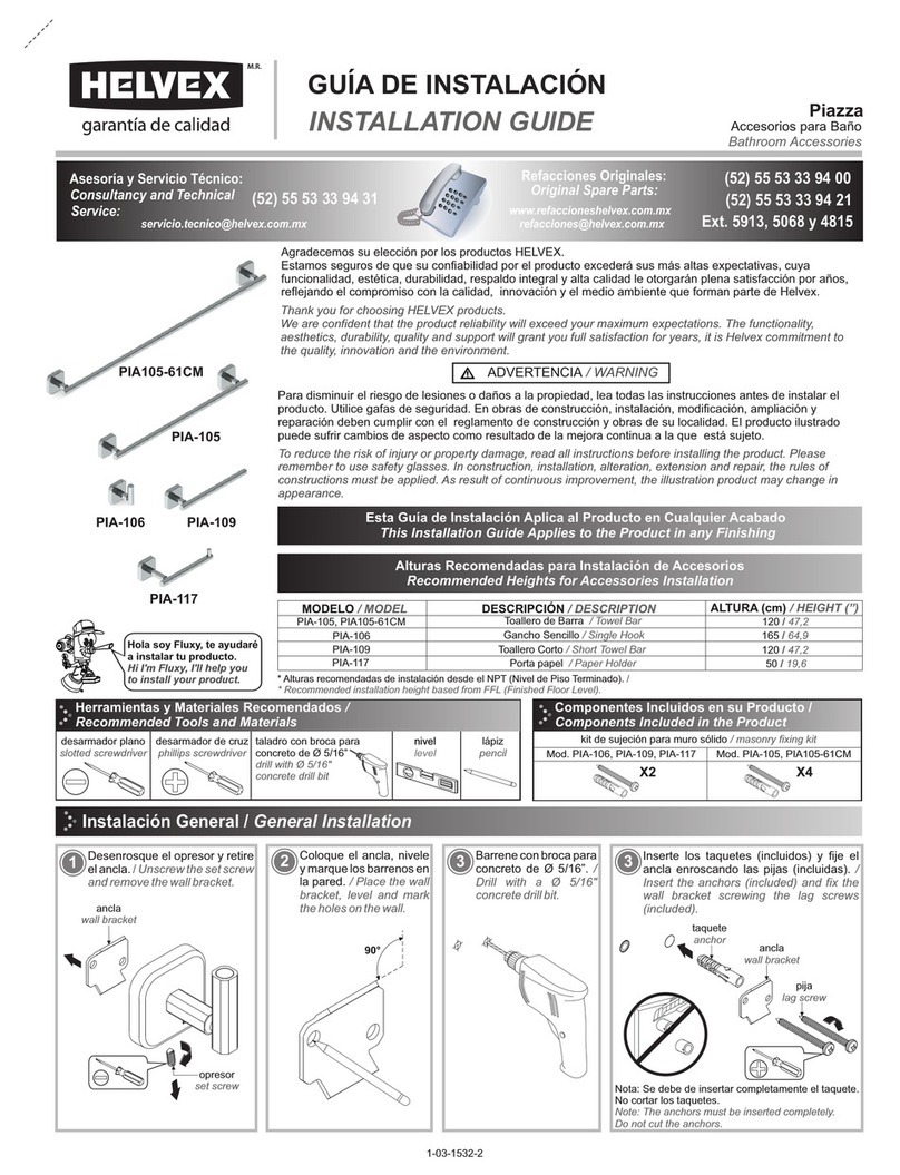 Helvex Piazza PIA105-61CM installation guide