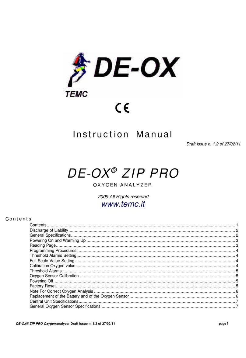 TEMC DE-OX ZIP PRO instruction manual