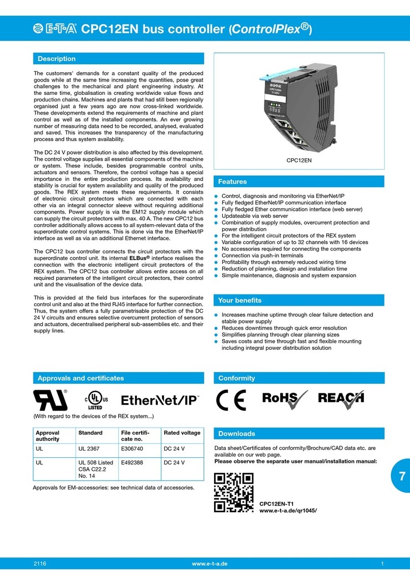 E-T-A EtherNetIP ControlPlex CPC12EN quick start guide E-T-A EtherNetIP ControlPlex CPC12EN quick start guide