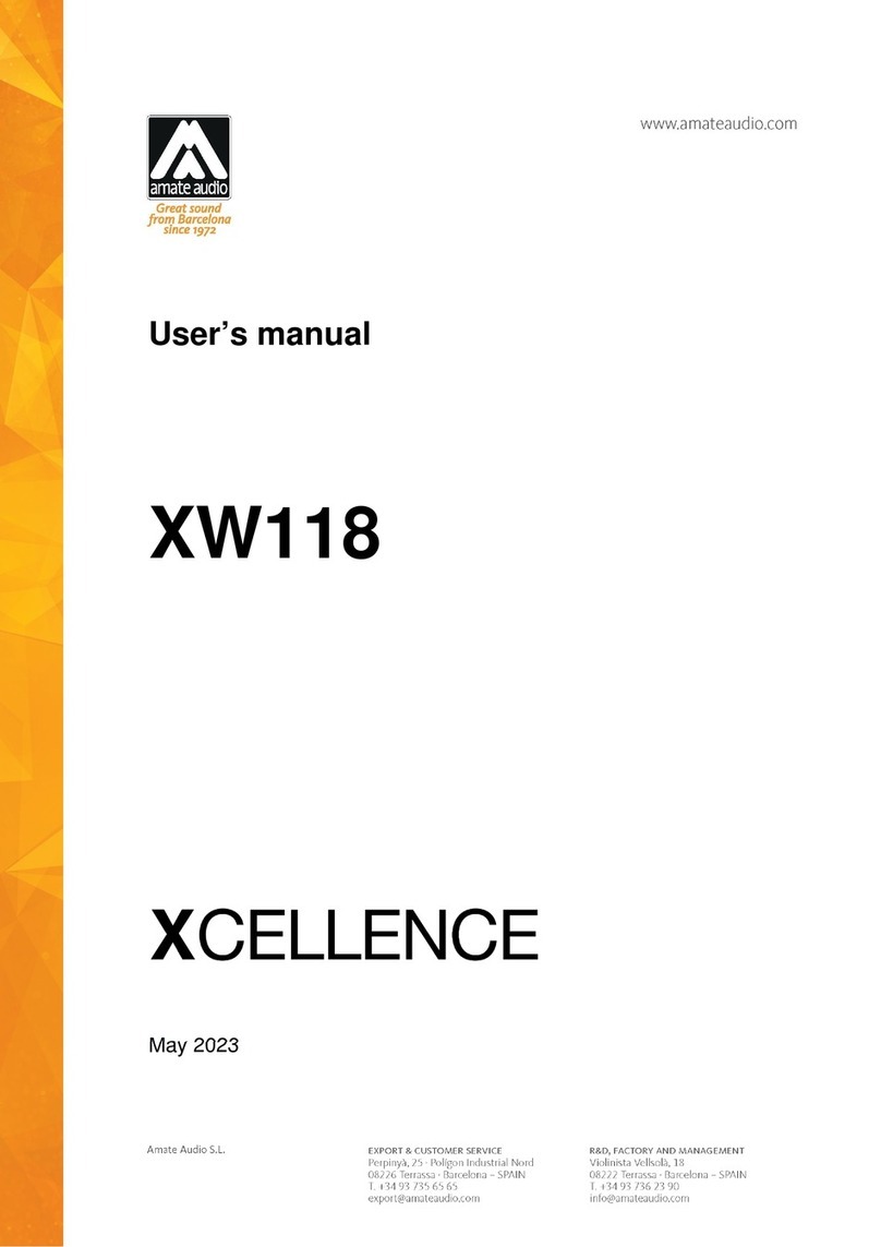 Amate Audio XCELLENCE XW118 User manual