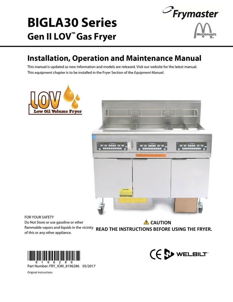 Welbilt Frymaster McDonald's LOV BIGLA30 Gen II... Installation, operation and maintenance manual Welbilt Frymaster McDonald's LOV BIGLA30 Gen II... Installation, operation and maintenance manual