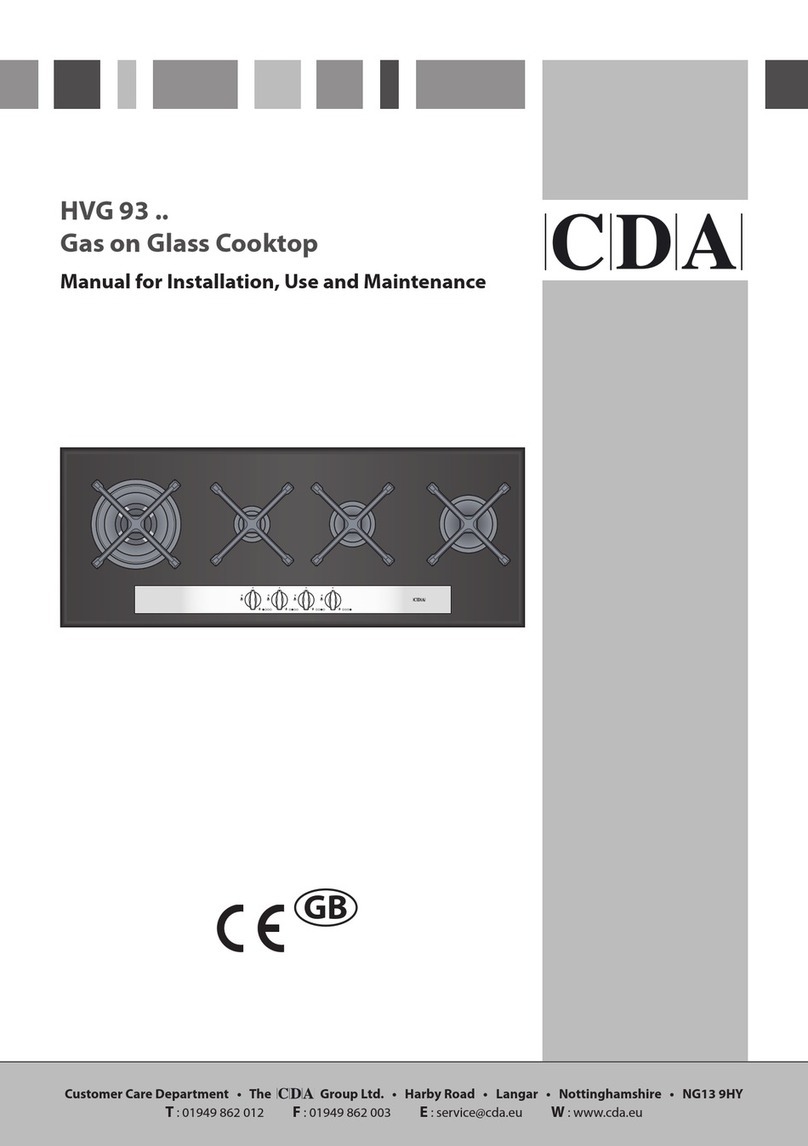 CDA HVG 93 Series Manual for installation, use and maintenance