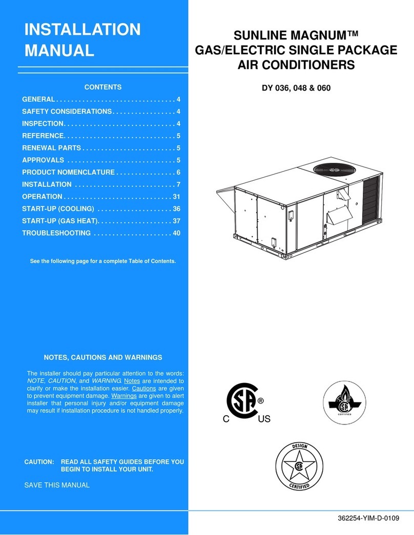 Johnson Controls SUNLINE MAGNUM DY 036 User manual