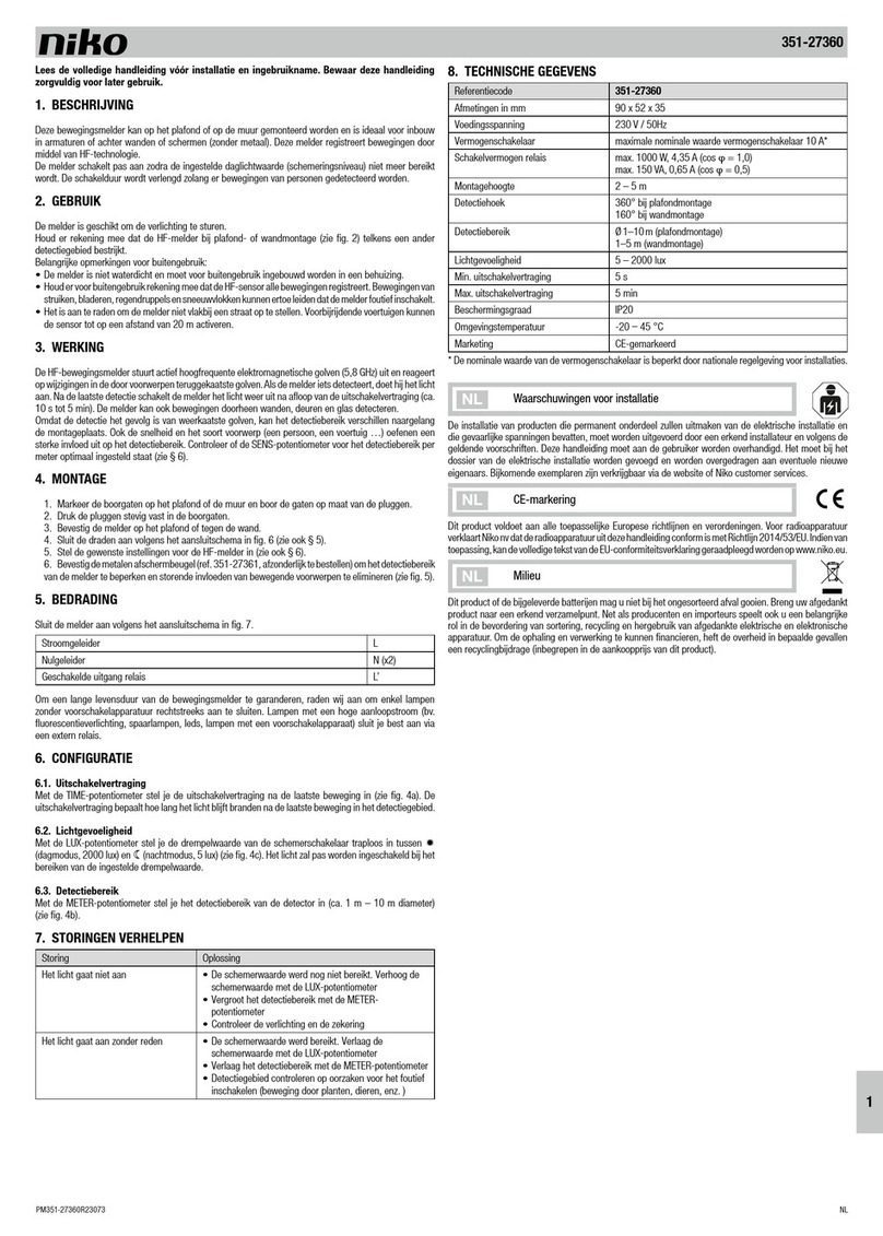 Niko 351-27360 User manual