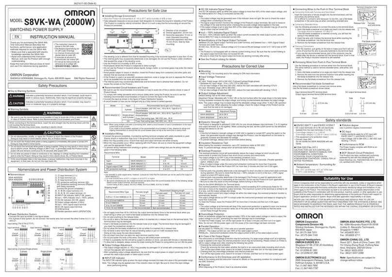 Omron S8VK-WA Series User manual