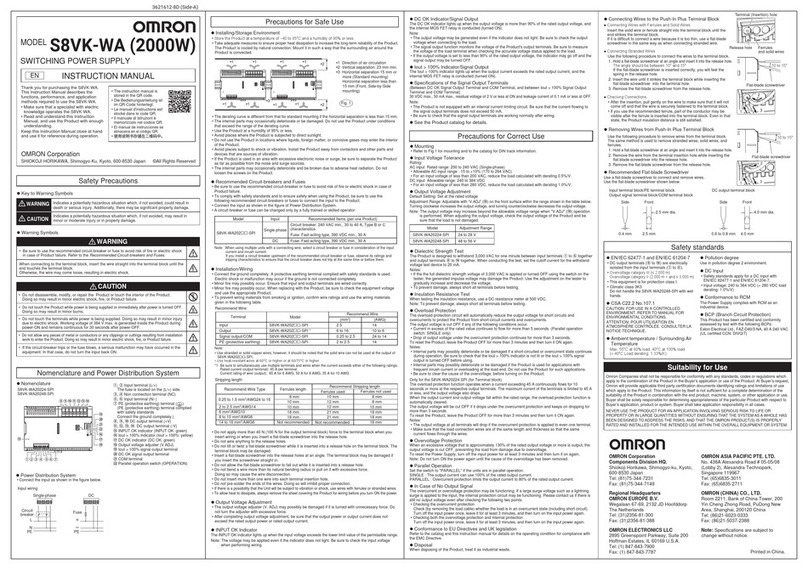 Omron S8VK-WA Series User manual