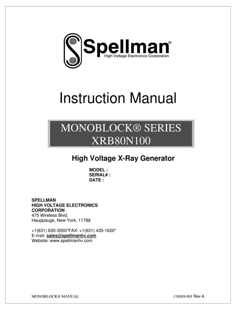Spellman MONOBLOCK XRB80N100 User manual