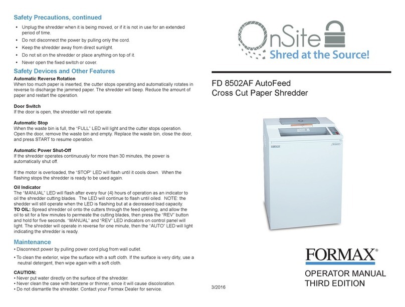Formax FD 8502AF Operator's manual