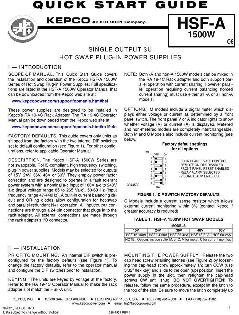 KEPCO HSF 24-50A quick start guide